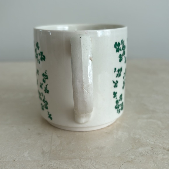 Carrigaline Pottery Ireland Shamrock Mug Irish Green Green Clovers Handmade - Picture 3 of 11